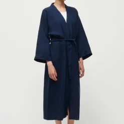 Aiayu Kimono Linen, navy>Dame Nattøj & Loungewear|Badekåber