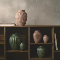 New Knabstrup Keramik Knabstrup vase ripple, mat celadon green