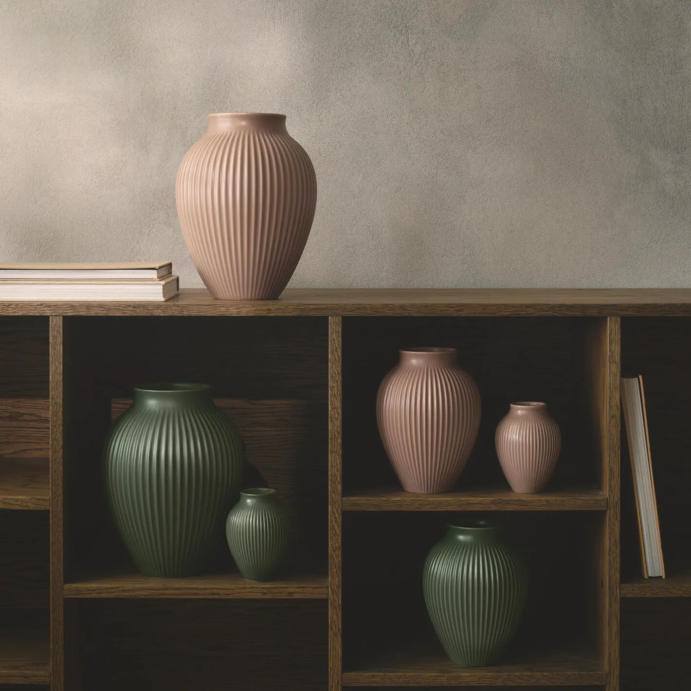 New Knabstrup Keramik Knabstrup vase ripple, mat celadon green