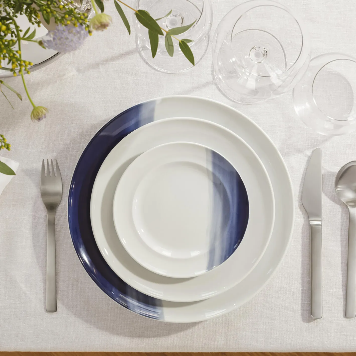 Georg Jensen KOPPEL frokosttallerken 22 cm, blå nuancer> Tallerkener