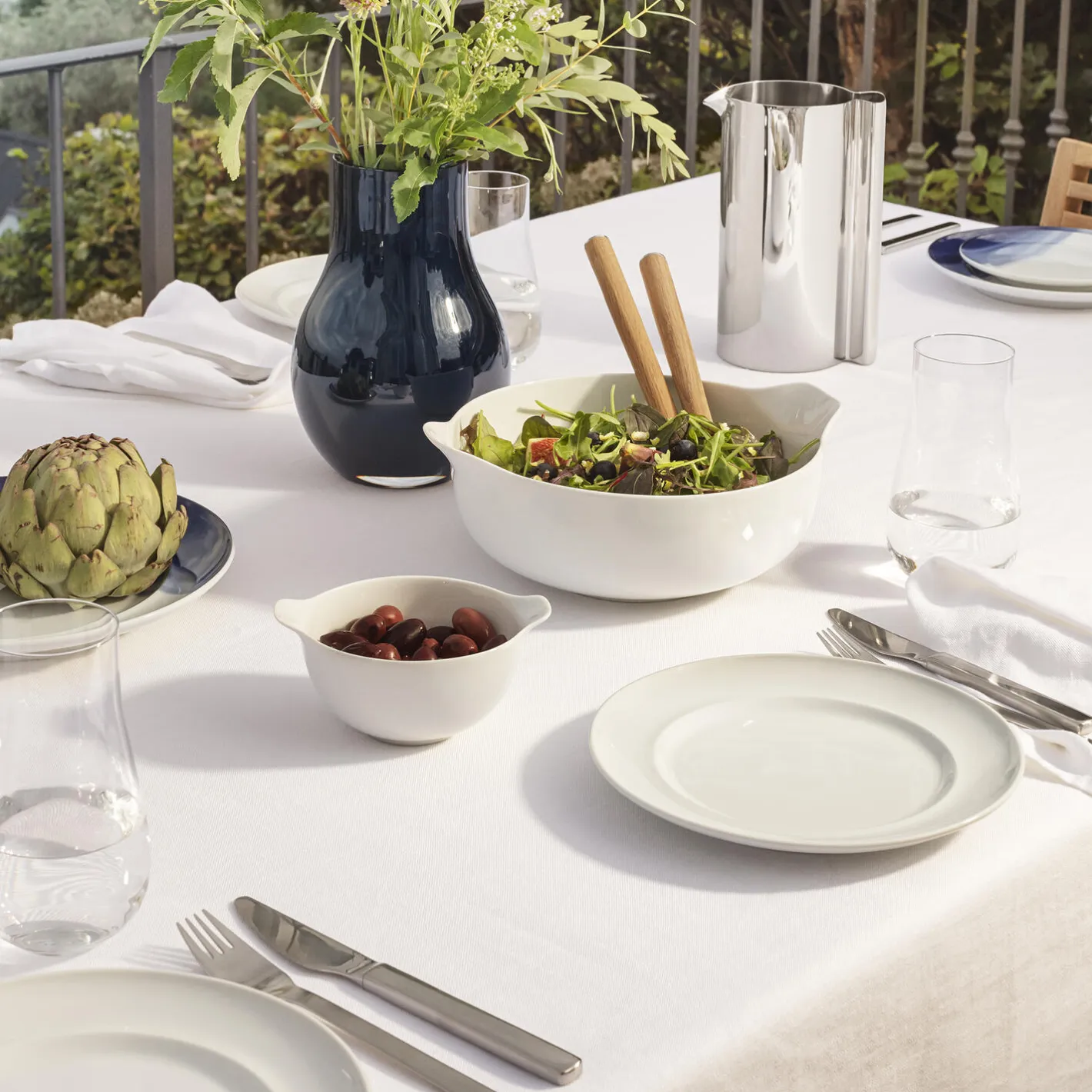 Georg Jensen KOPPEL frokosttallerken 22 cm, hvid> Tallerkener