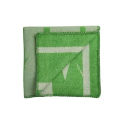 New Røros Tweed KROKODILLE Half Size Throw, green/natural