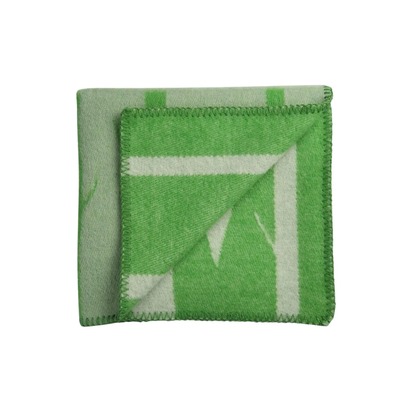 New Røros Tweed KROKODILLE Half Size Throw, green/natural