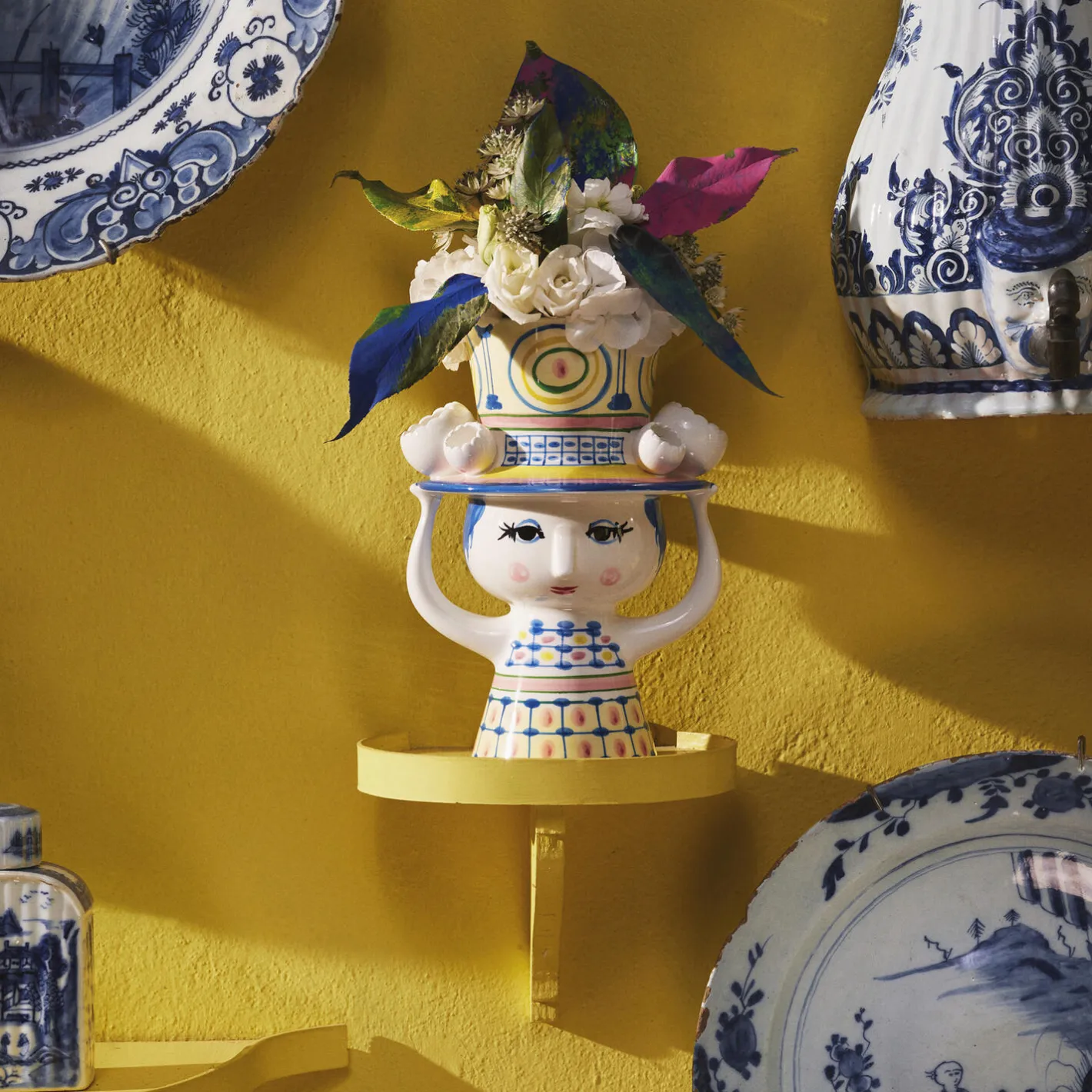 Bjørn Wiinblad Lady with Hat vase, blå> Vaser