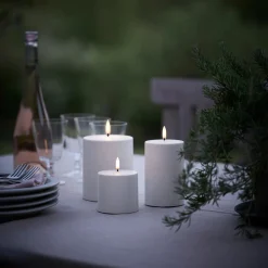Uyuni Lighting LED Outdoor Pillar Candle 8 cm, white> Lys & Duftlys