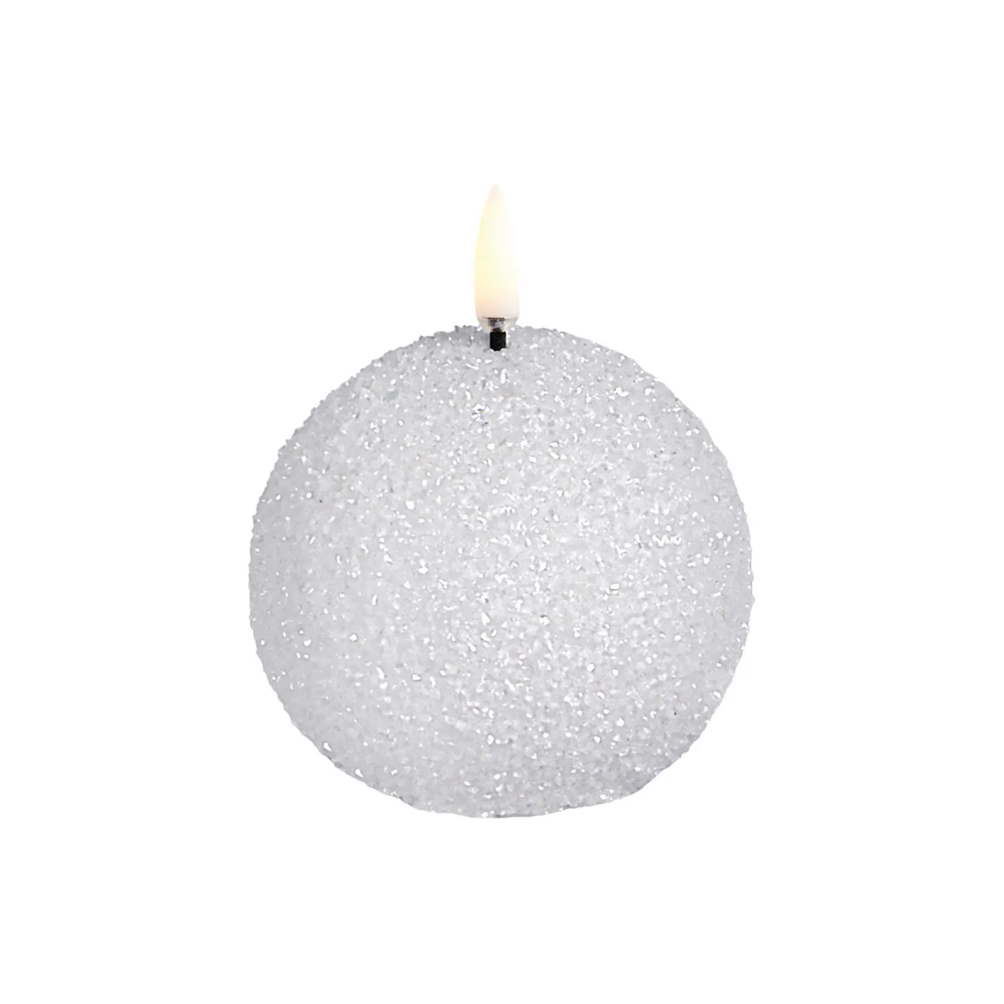 Uyuni Lighting LED round candle, nordic white/glitter> Lys & Duftlys
