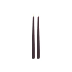 Best Uyuni Lighting LED Slim Taper Candle 32 cm 2 pcs, plum