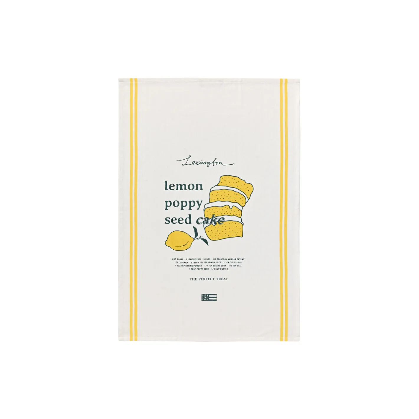 Sale Lexington Lemon Poppy Organic Cotton Kitchen Towel, white/yellow