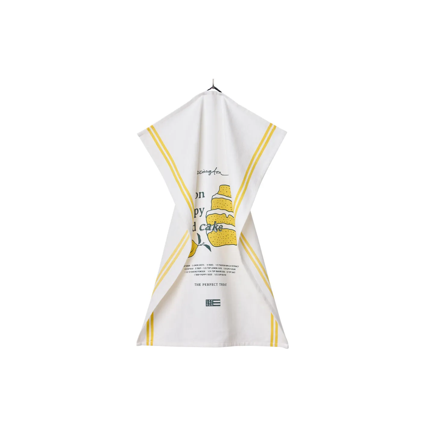 Sale Lexington Lemon Poppy Organic Cotton Kitchen Towel, white/yellow