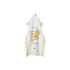 Sale Lexington Lemon Poppy Organic Cotton Kitchen Towel, white/yellow