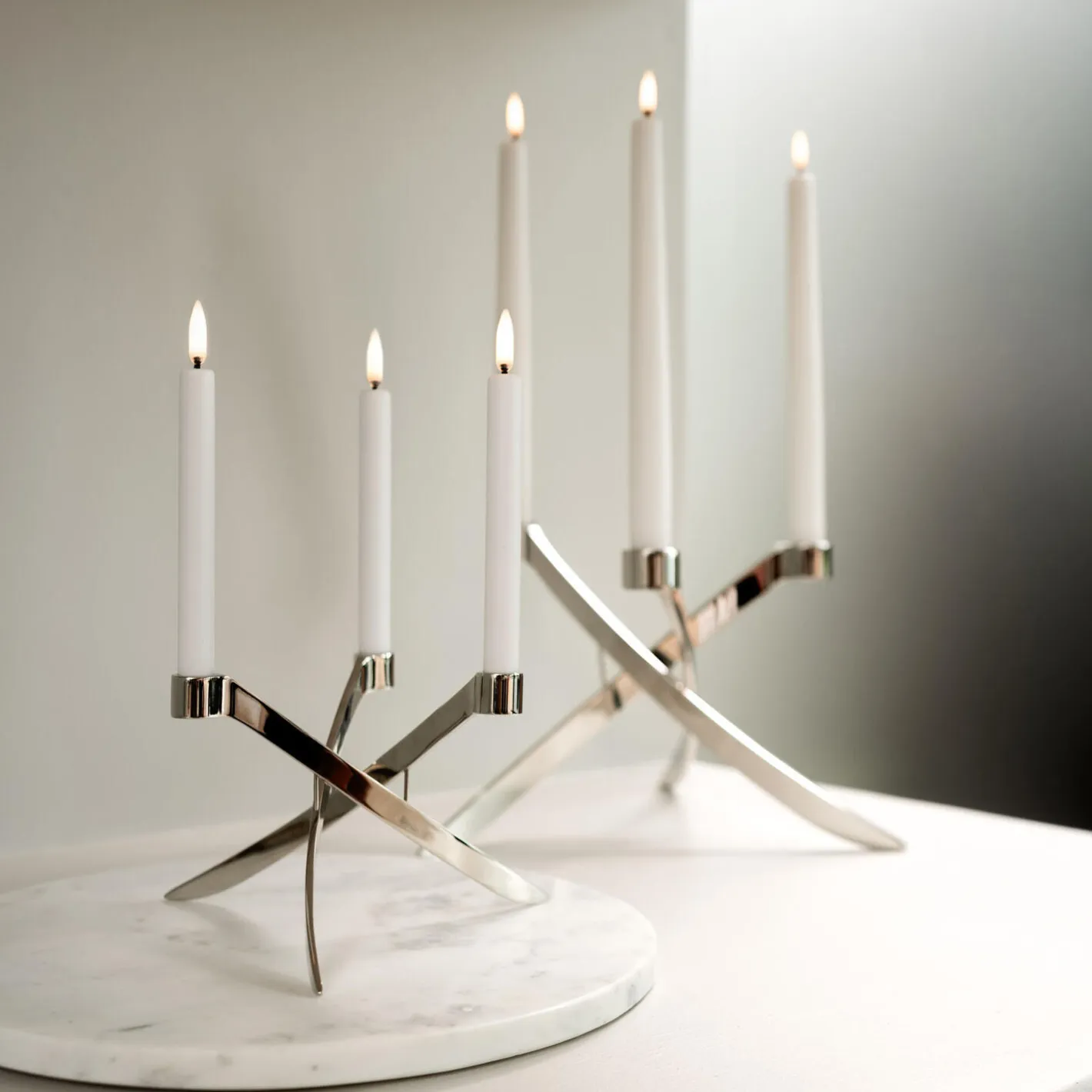 Uyuni Lighting LightArch Mini Taper Candleholder 3 pcs, chrome> Lysestager