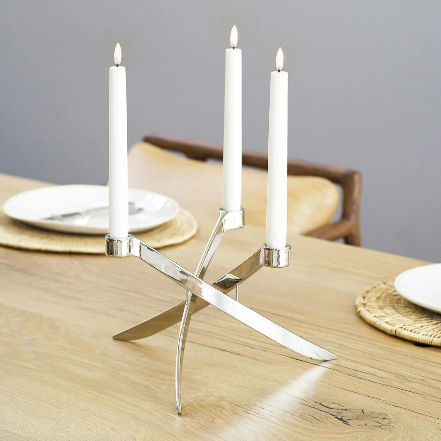 Uyuni Lighting LightArch Standard Taper Candleholder 3 pcs, chrome> Lysestager