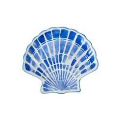 Lexington Lille serveringsfad i stentøj med skaller, white/blue
