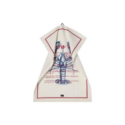 Lexington Lobster Rolls-viskestykke i økologisk bomuldstwill, white/red> Køkkentekstiler
