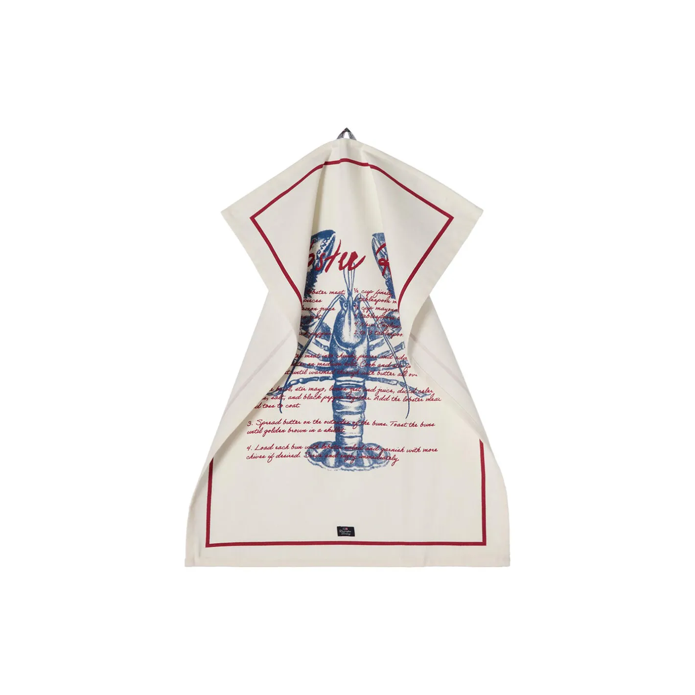 Lexington Lobster Rolls-viskestykke i økologisk bomuldstwill, white/red> Køkkentekstiler