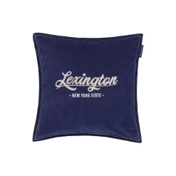 Lexington Logo Pillow Cover, dark blue/lt beige> Pyntepuder & Hynder