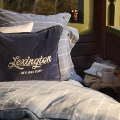 Lexington Logo Pillow Cover, dark blue/lt beige> Pyntepuder & Hynder