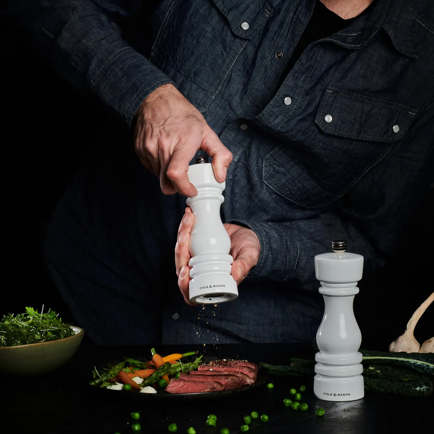 Best Cole & Mason London Salt and pepper set, hvid