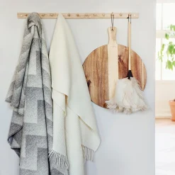 Røros Tweed LYNILD Throw, grey/white> Plaider