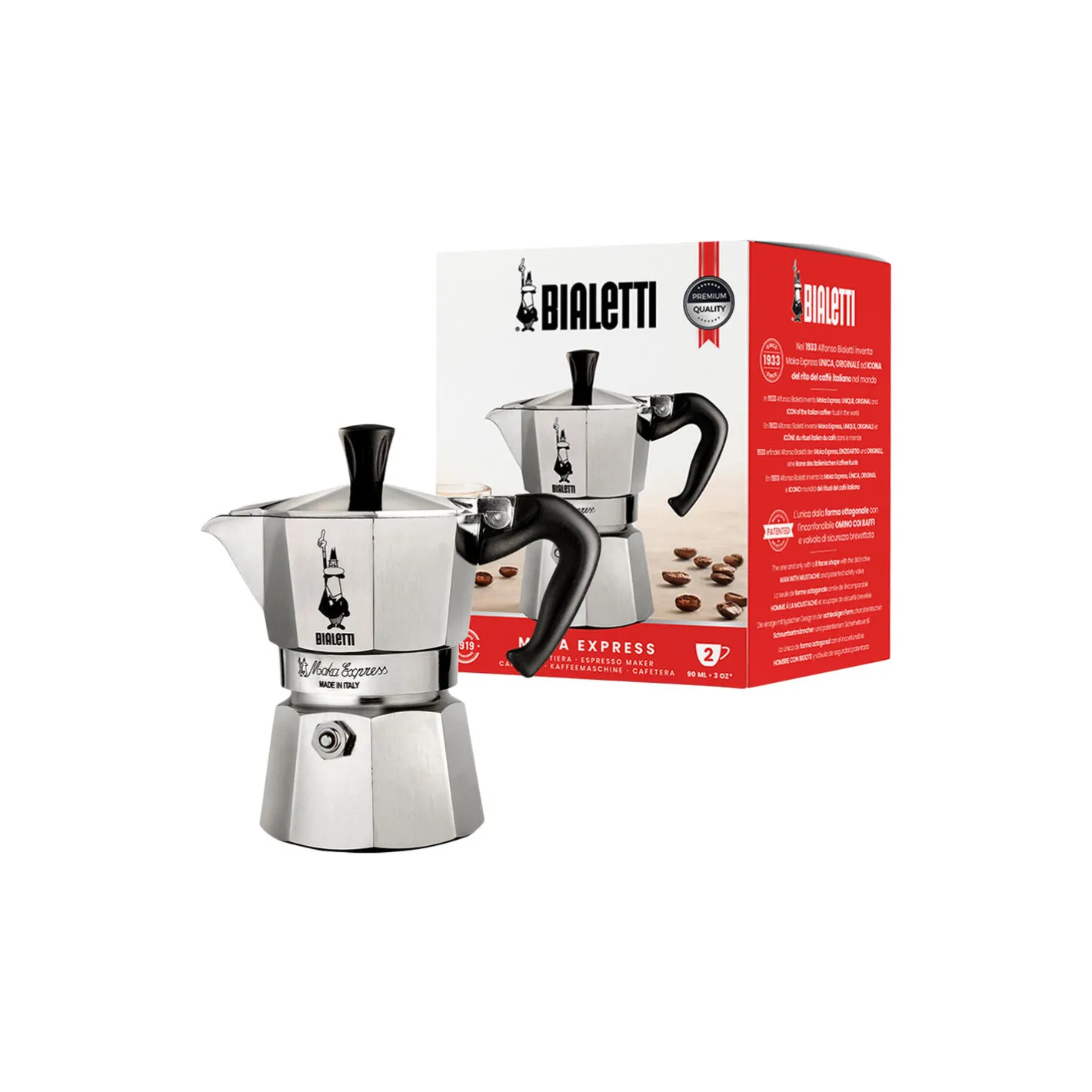 Bialetti Moka Express espressokande, 2 kopper