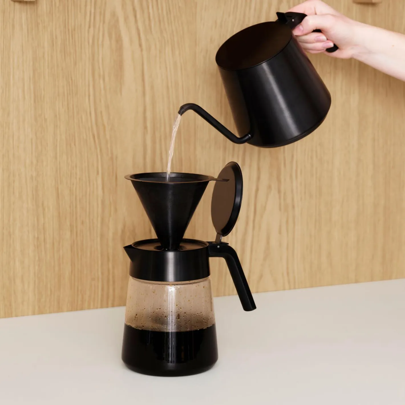 Outlet Stelton Nohr glaskande, black metallic