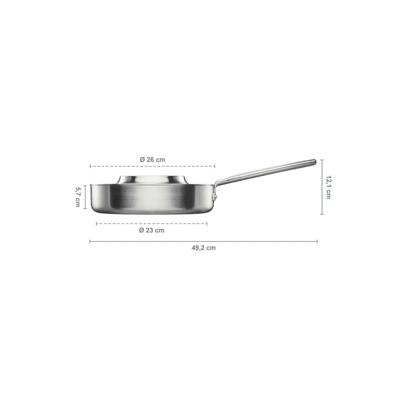 Fiskars Norden Steel sauterpande med låg Ø 26 cm> Gryder & Pander