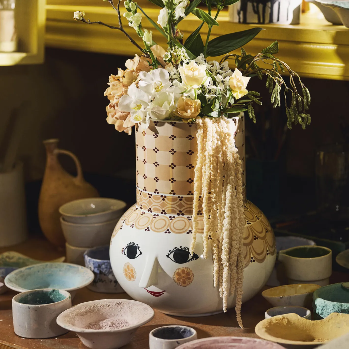 Clearance Bjørn Wiinblad Olga Vase, sand
