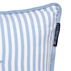 New Lexington Organic Cotton Oxford Striped Cushion Cover, blue/white