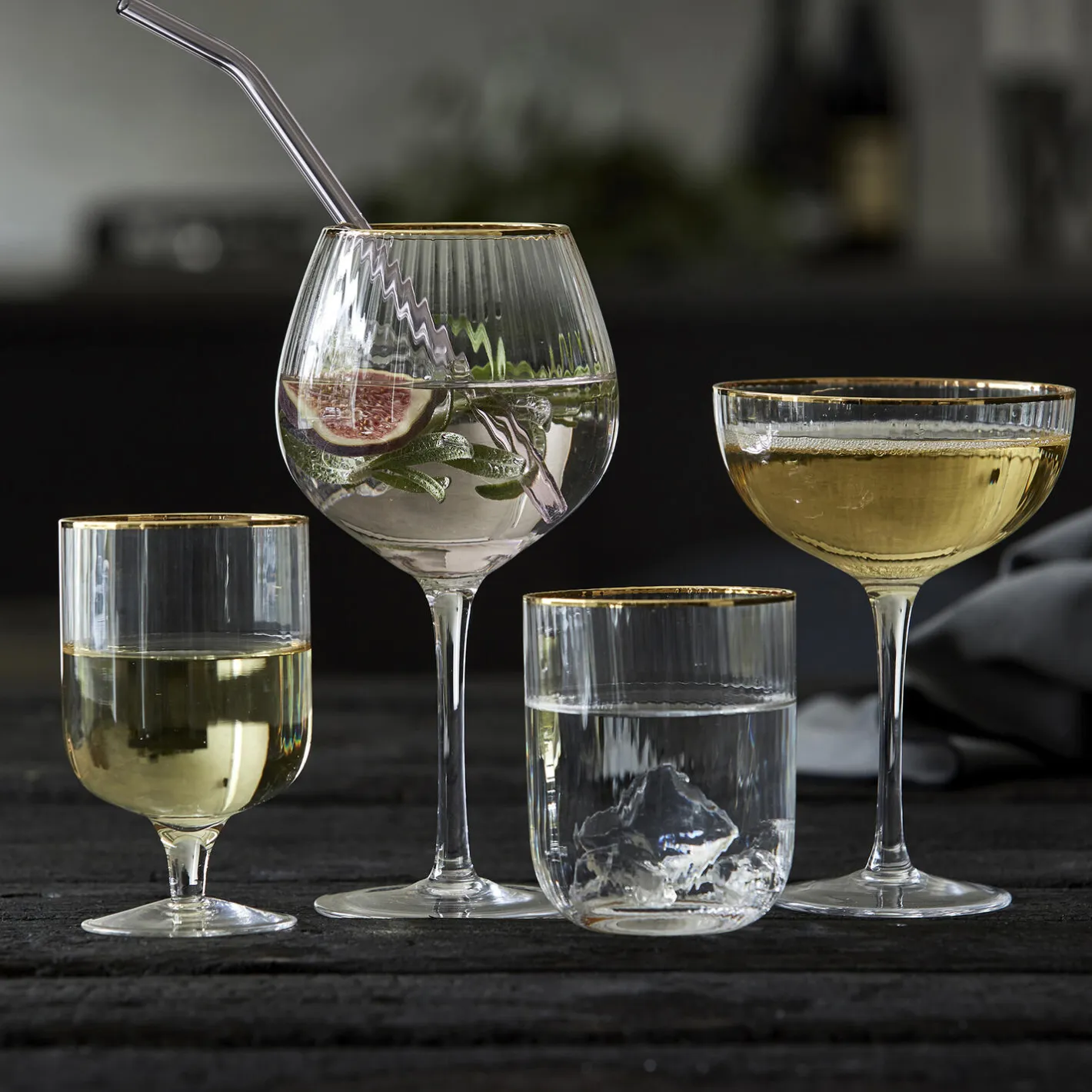 Lyngby Glas Palermo Gold cocktailglas 4 stk.> Glas