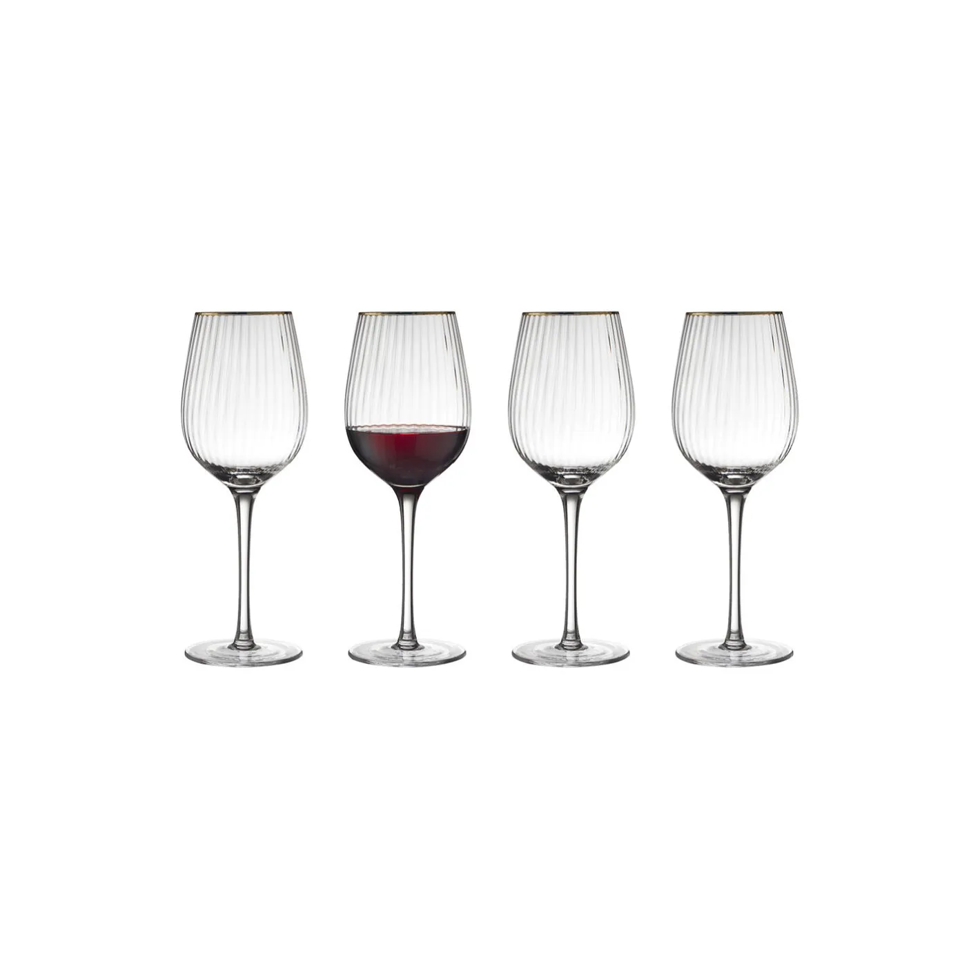 Clearance Lyngby Glas Palermo Gold rødvinsglas 4 stk.