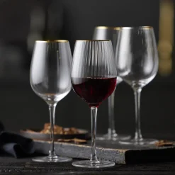 Clearance Lyngby Glas Palermo Gold rødvinsglas 4 stk.