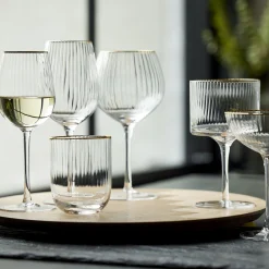 Clearance Lyngby Glas Palermo Gold rødvinsglas 4 stk.