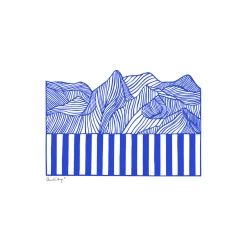 Peléton Papercut 04, blue> Plakater & Rammer