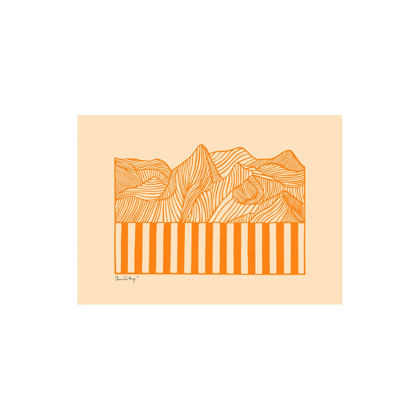 Peléton Papercut 04, orange> Plakater & Rammer