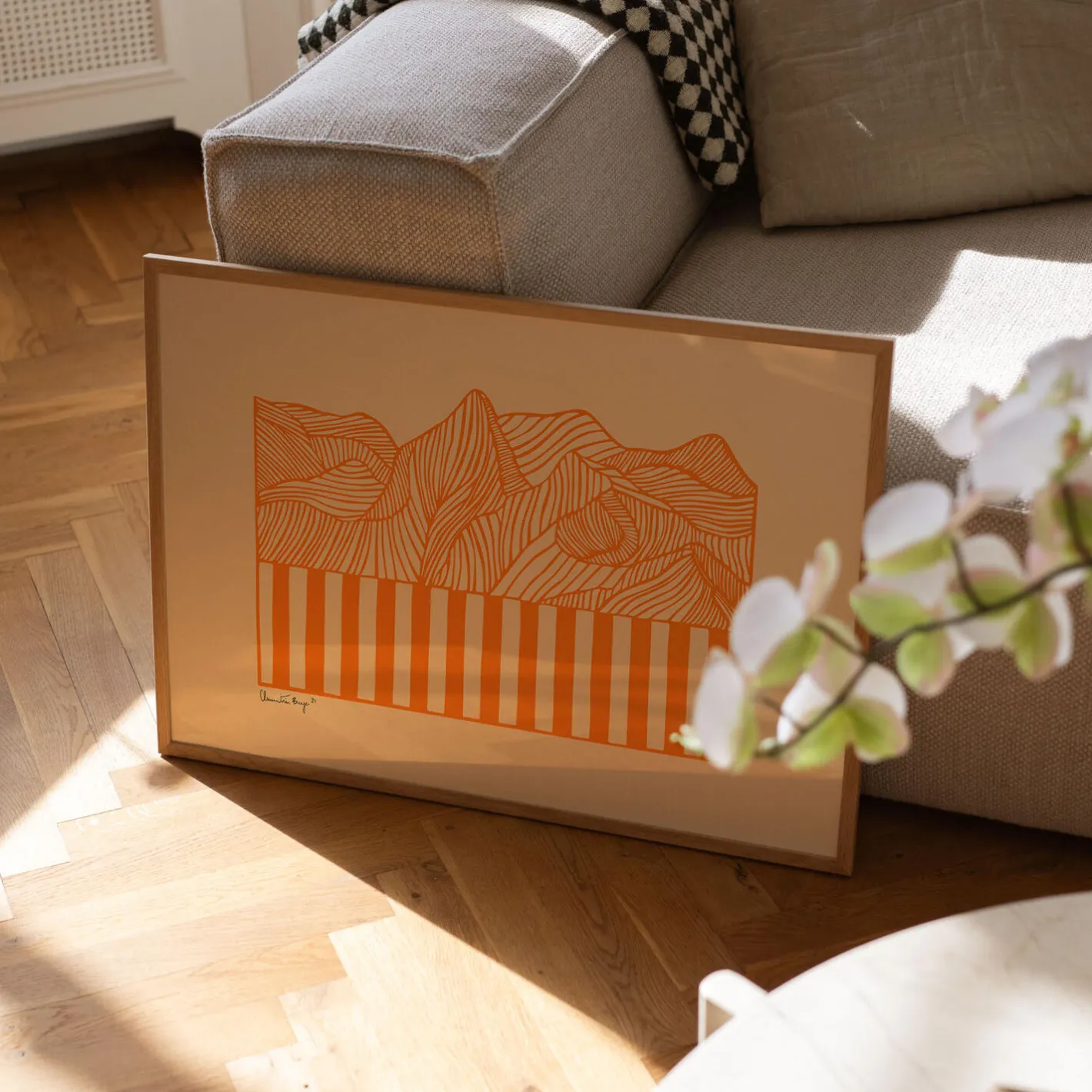 Peléton Papercut 04, orange> Plakater & Rammer