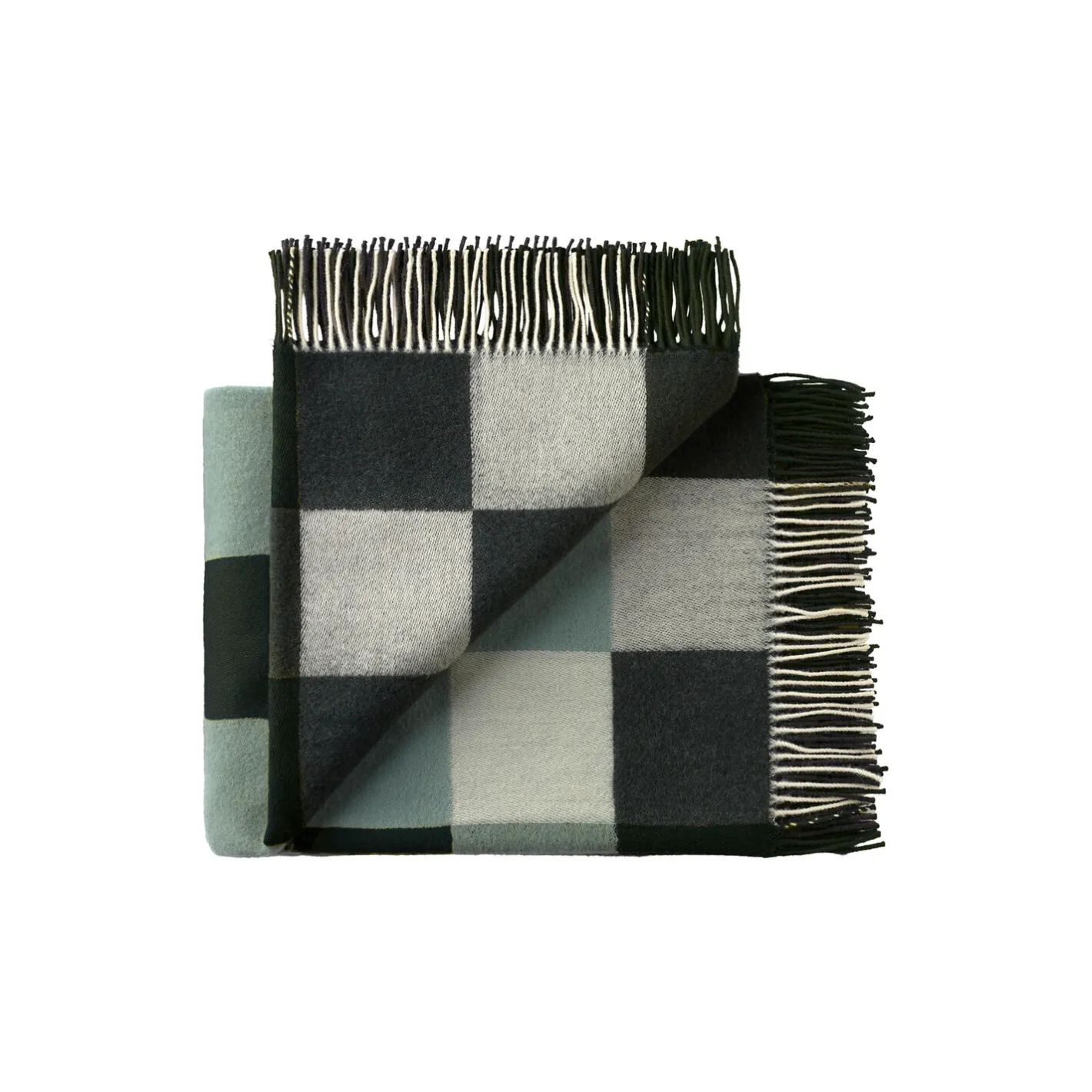Silkeborg Uldspinderi Plain Beat plaid, 01223 dark greens> Plaider
