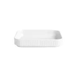 Pillivuyt Plissé rektangulært fad 18 cm> Skåle & Fade