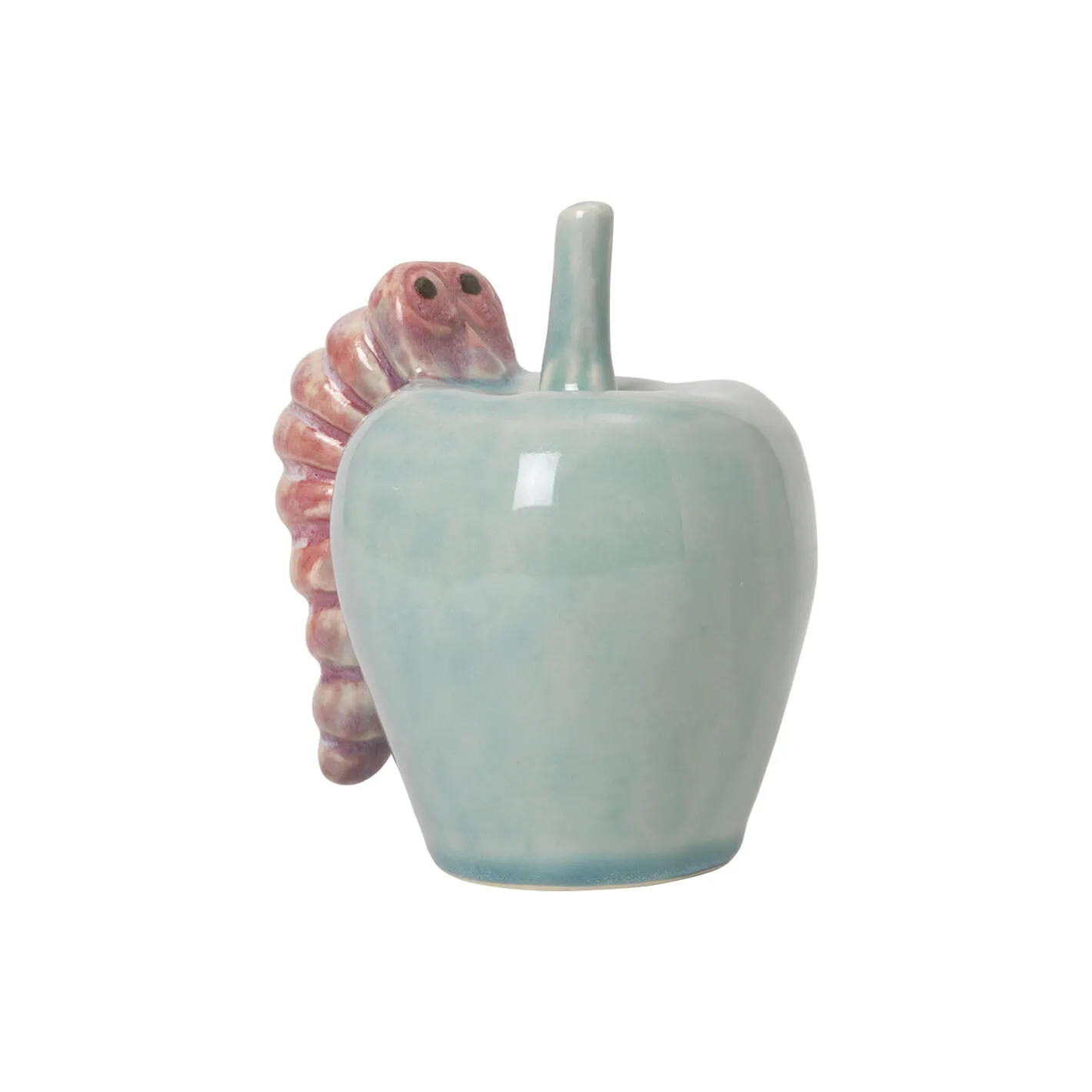 Discount Kähler Poppery æble med larve, mint/pink
