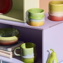 New Kähler Poppery Krus med hank, apple green/mint