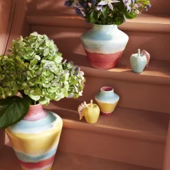 Discount Kähler Poppery vase, pink/mint/gul