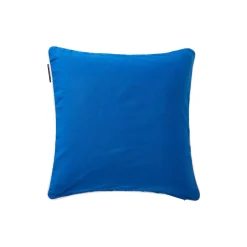 Lexington Pudebetræk i økologisk bomuldstwill med logo, sea blue/white> Pyntepuder & Hynder