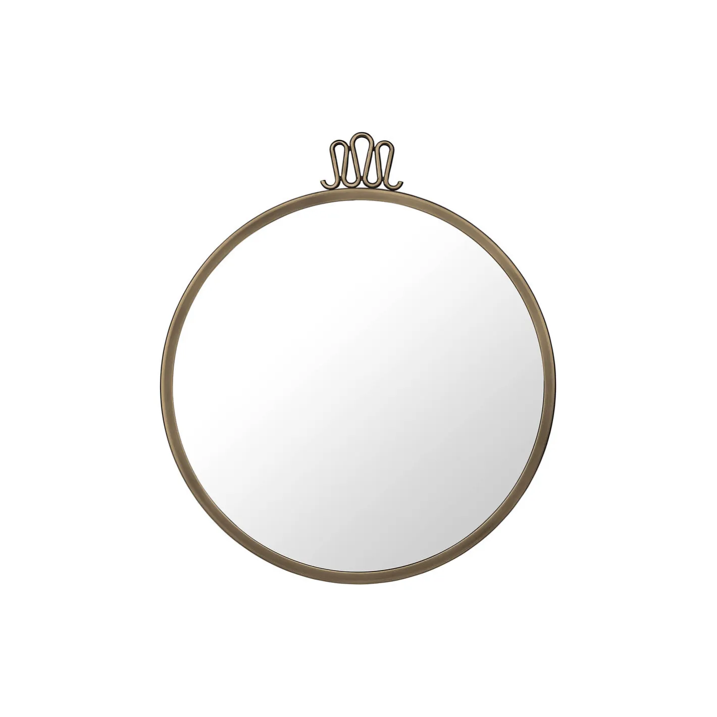 GUBI Randaccio Wall Mirror, antique brass> Vægspejle