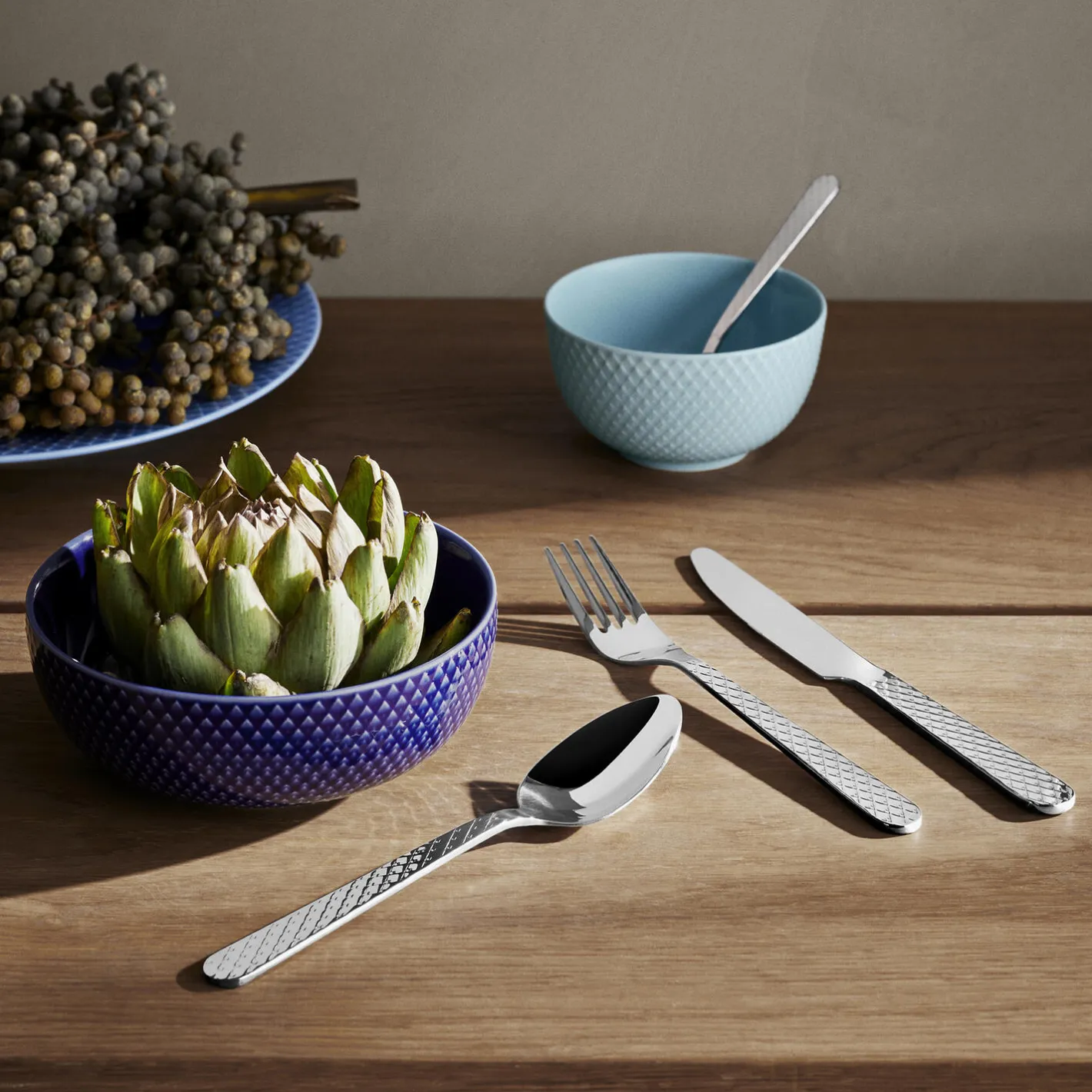 New Lyngby Porcelæn Rhombe Bestiksæt 16 stk.