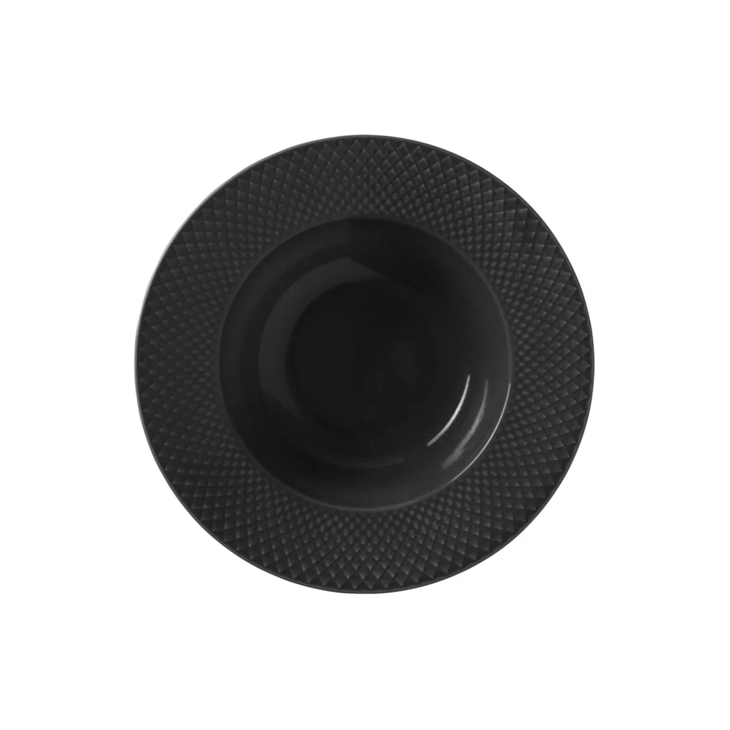 Lyngby Porcelæn Rhombe Earth Dyb tallerken Ø 24.5 cm, slate> Tallerkener