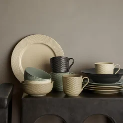 New Lyngby Porcelæn Rhombe Earth Frokosttallerken Ø 21 cm, moss