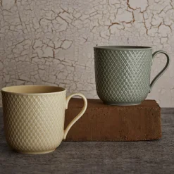 Lyngby Porcelæn Rhombe Earth Krus med hank,> Kopper & Krus