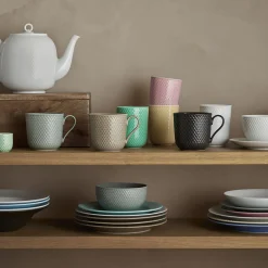 Online Lyngby Porcelæn Rhombe Earth Krus med hank, moss
