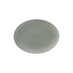 Lyngby Porcelæn Rhombe Earth Ovalt serveringsfad,> Skåle & Fade