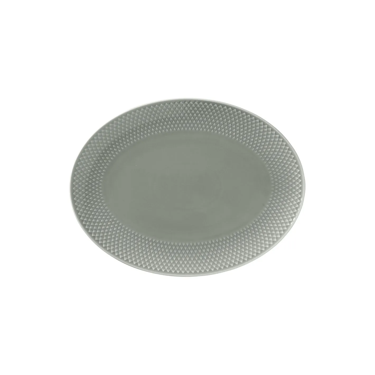 Lyngby Porcelæn Rhombe Earth Ovalt serveringsfad,> Skåle & Fade