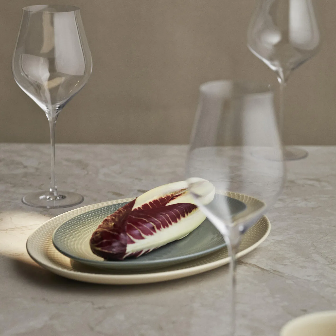 Lyngby Porcelæn Rhombe Earth Ovalt serveringsfad,> Skåle & Fade